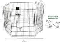 Puppy Playpen with Bottom Pad and Door, 8 Panels 24" H - Gray / Medium Pen: 36-Inch High / Playpen+Bottom+Top Cover - image 2