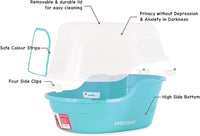 Petphabet Jumbo Hooded Cat Litter Box, Extra Large, Teal