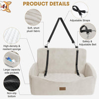 JOEJOY Dog Car Seats for Small Medium Dogs Under 35lbs - Beige / Large - image 4