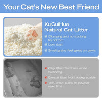 Natural Cat Litter Unscented, 100% Plant-Based, Strong Clumping Litter, Easy Scooping, Clumps Lift Cleanly, Low Dust, Corn & Cassava Litter, 5.5 LB