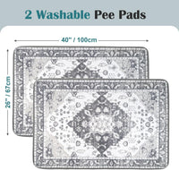 Washable Pee Pads for Dogs, Non-Slip Potty Pads - Grey Medallion / 40"x26" (Pack of 2) - image 3