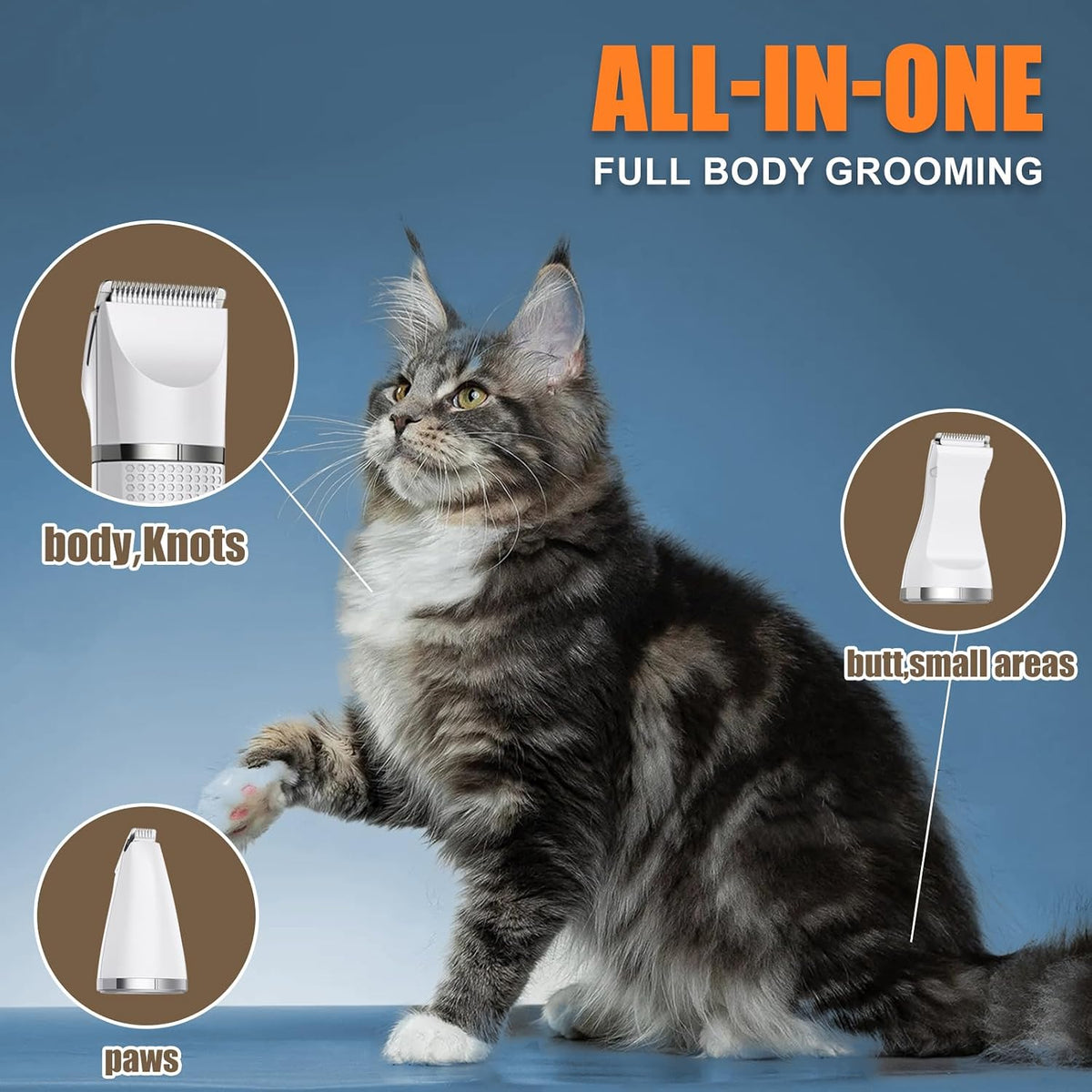 Cat Grooming Clippers Kit with Paw Trimmer - image 2