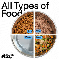 GORILLA GRIP Dog Bowl Set, Food Grade 304 Stainless Steel, 8 Cup - Black / 8 Cup (Set of 2) - image 4
