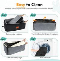 Dog Car Seat for Large Medium Dogs,Washable Pet Carseat Under 55 lbs or 2 Small Dogs,Dog Booster Seat Travel Bed with Thick Cushion,2 Safety Leashes