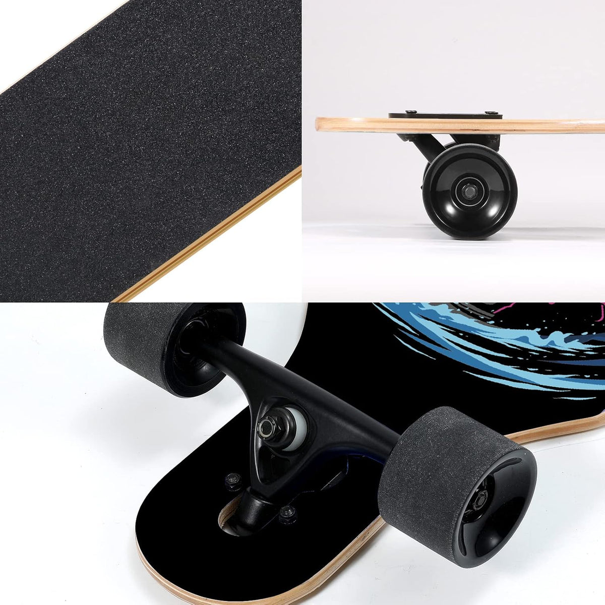 TLHB 41 inch drop through longboard skateboard with 9-ply maple deck and PU wheels - view 16