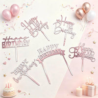 Gold Birthday Cake Topper - Rose Gold - image 3