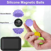 BUSOHA Silicone Magnetic Fidget Balls - Yellow+pink+purple+green + Pink / 1.2 Inch - image 3