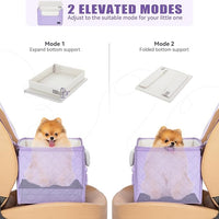 PETSFIT Dog Car Seats for Small Dogs, Patent Safe Buckles Cat Car Seat, Car Seat for Dogs with Safety Belt, Suitable for Small Pets Up to 25lbs (Lavender Purple)