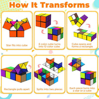 Euclidean Cube Fidget Toys for Kids 2 in 1 Star Cube Magic Cube - Multicoloured - image 3
