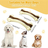Sosation 6 Pcs Dog Toys for Aggressive Chewers Nylon Beef Flavor Bones Tough Puppy Teething Toys Puppy Chew Bones for Large Medium Small Breed Dogs Puppies Pets Chew Toys(Large Medium)