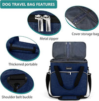 BAGLHER Dog Travel Bag, Pet Travel Bag (ALL Pet Travel Supplies), With 2 Pet Food Containers and 2 Collapsible Silicone Bowls; Essential Kits for Pet Travel Dark Blue