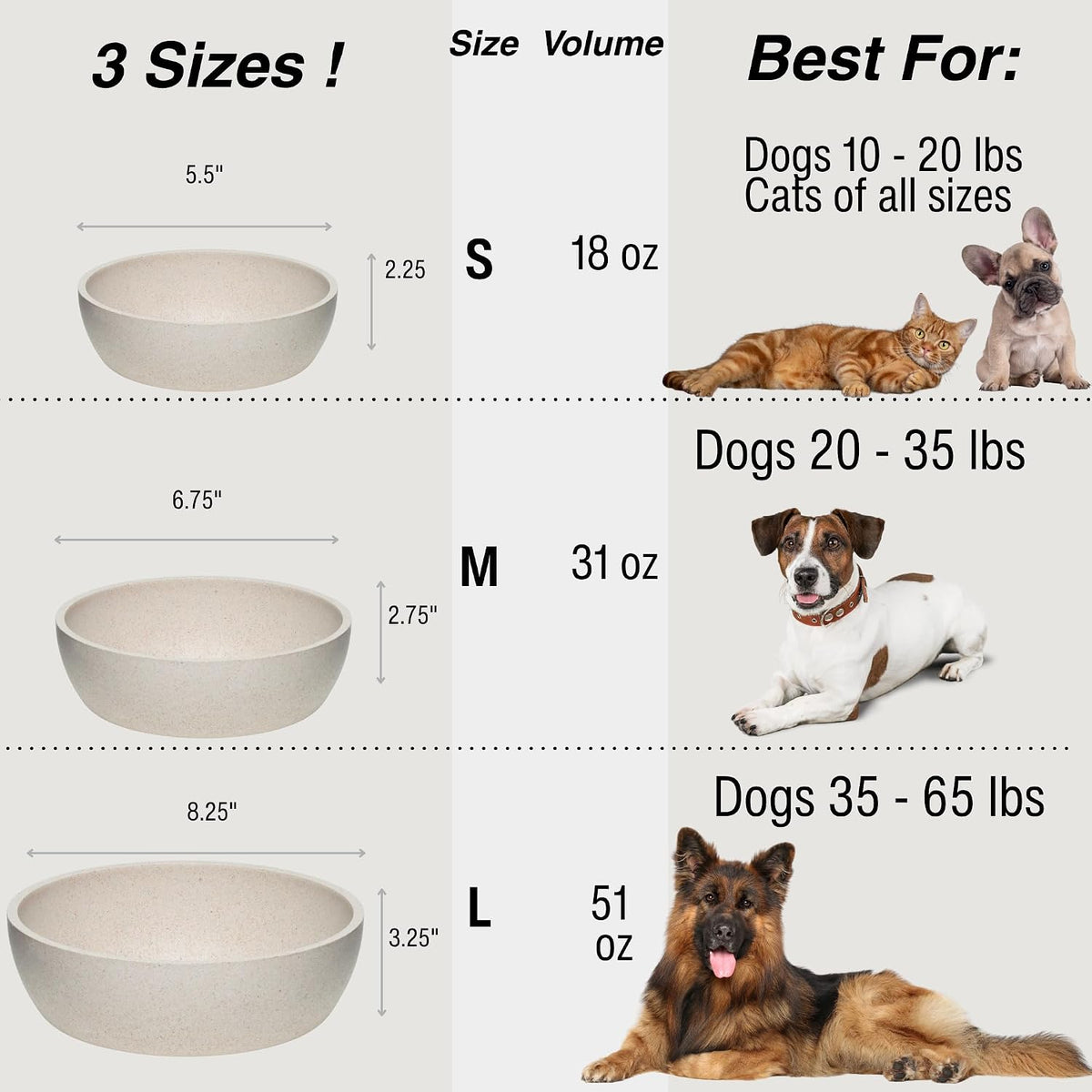 Loving Pets, Dolce Bamboo - Oat Beige / Large Bowl - image 3