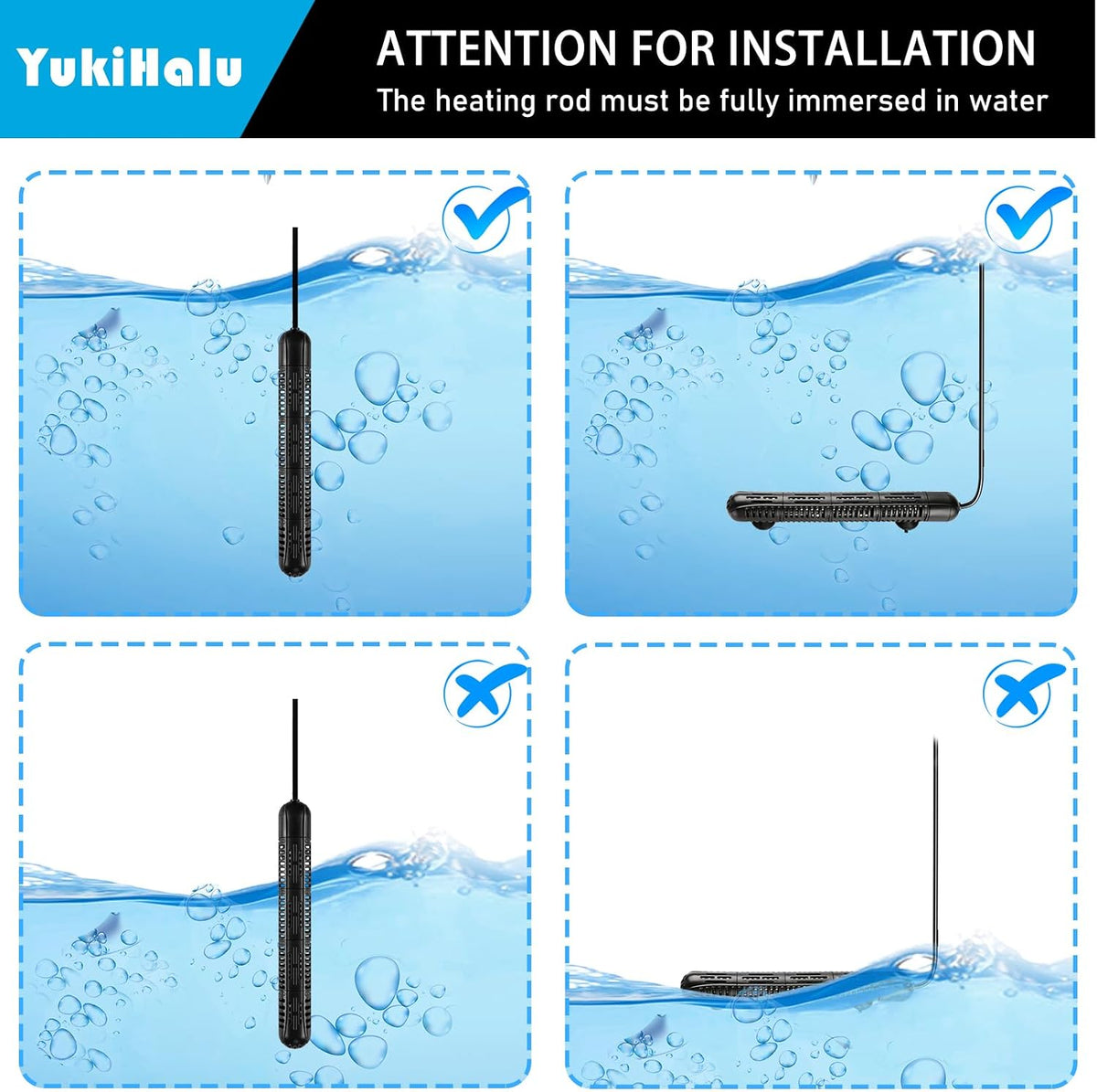 YukiHalu Aquarium Heater 50/100/200/300/500W with Protective Case - 300W - image 4
