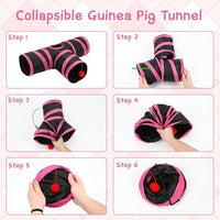 Rypet Guinea Pig Tunnel, 3 Way Collapsible Rabbit Tunnel, Small Pet Tunnels and Tubes with Interactive Ball for Rabbit Ferret Hamster Chinchilla Hedgehog Hiding and Resting