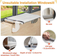 Sunhoo Cat Window Perch Hammock Kitty Bed for Windowsill Bedside Large Cats Shelf Seat Inside with Adjustable Ledge Sturdy Removable Cover Easy Assembly No Suction No Drill Hold 40lbs 22 * 13.58in(S)