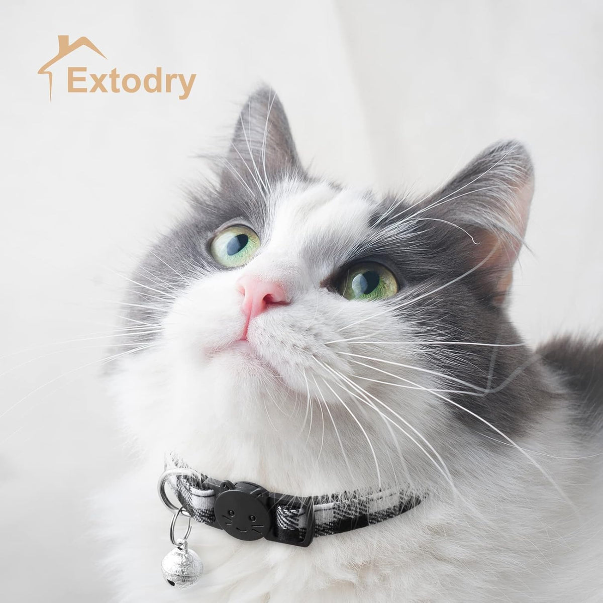 6 Pack Classic Plaid Cat Collars with Bells - 7''-12'' - image 2