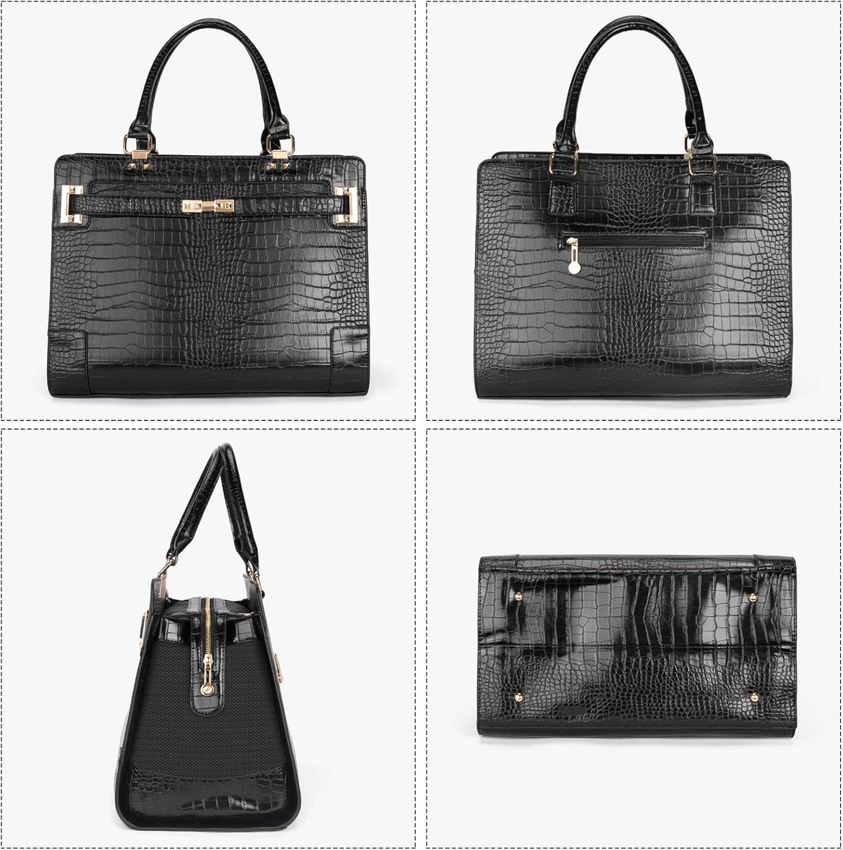 Fashion Pet Carrier Dog Cat Carrier Purse Soft-Sided Leather Handbag - Black 3 - image 4