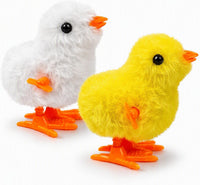 SAURAWAN plush wind-up chicken toys with fluffy bright feathers, 2-piece set