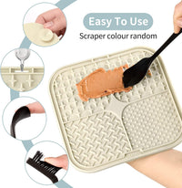 Coomazy Lick Mat for Dogs Cat Slow Feeder Lick Mat with Suction Cups - BEIGE+GRAY - image 3