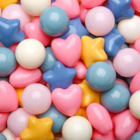 TRENDPLAY Ball Pit Balls Star and Heart Shapes for Toddlers - Yellow Blue Pink / 500