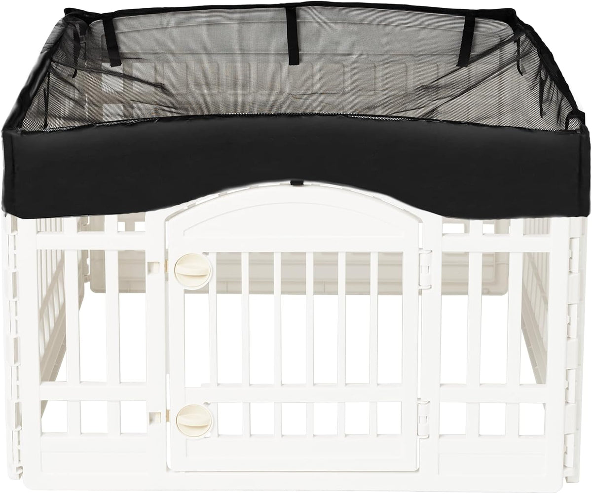 Dog Playpen Mesh Top Cover for 36" Inch Pet Playpen with 4 Panels - PureBlack