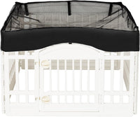 Dog Playpen Mesh Top Cover for 36" Inch Pet Playpen with 4 Panels - PureBlack