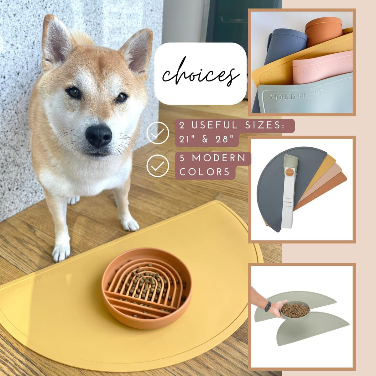 Silicone Dog Food Mat, Pet Placemat, 21" x 10.5" Deep - Sage / Large - image 4