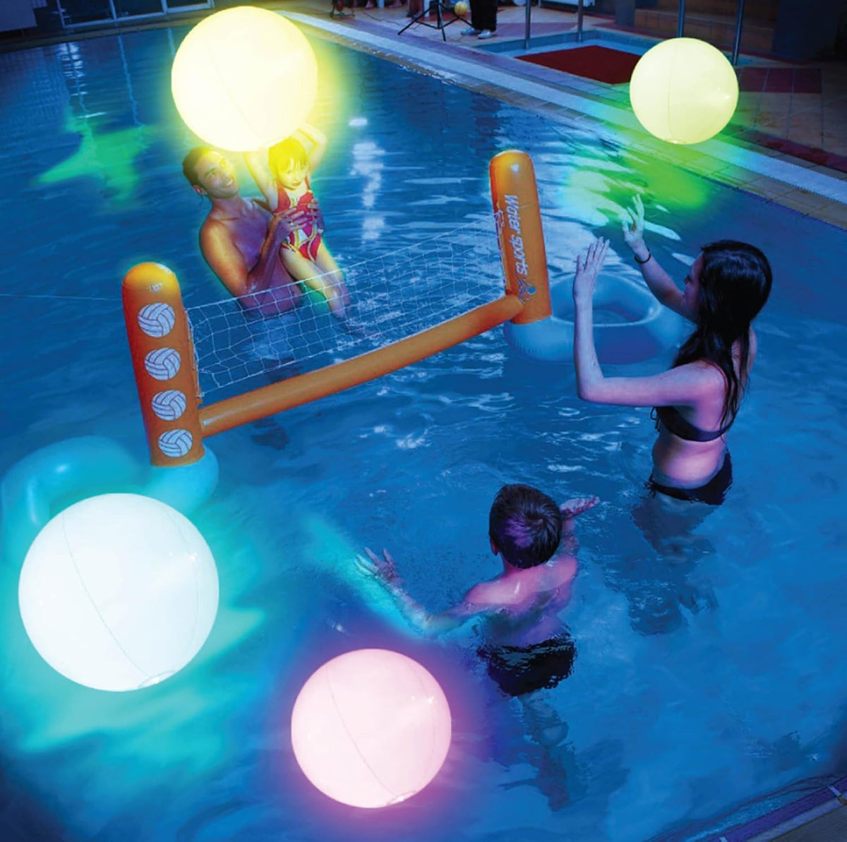 FLAMDYNO 12-Inch Light Up Pool Toys, LED Beach Balls for Kids 3+ – Fun for Kids & Family - 4-balls set