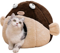Cat Beds for Indoor Cats-Cat Bed Cave - L 16.5'' / brown