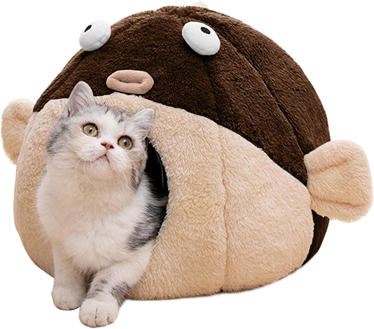Cat Beds for Indoor Cats-Cat Bed Cave - L 16.5'' / brown