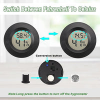 Mini Hygrometer Thermometer Digital Humidity Meter Indoor/Outdoor Humidity Monitor Reptile Thermometer for Humidors Greenhouse Garden Cellar Fahrenheit(℉)/ Celsius(℃) 2 Pack