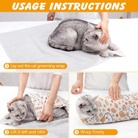 27.6 in Self-Adhesive Cat Grooming Wrap for Nail Clipping – Essentials for Cats - Orange / 35.5 inch - image 4