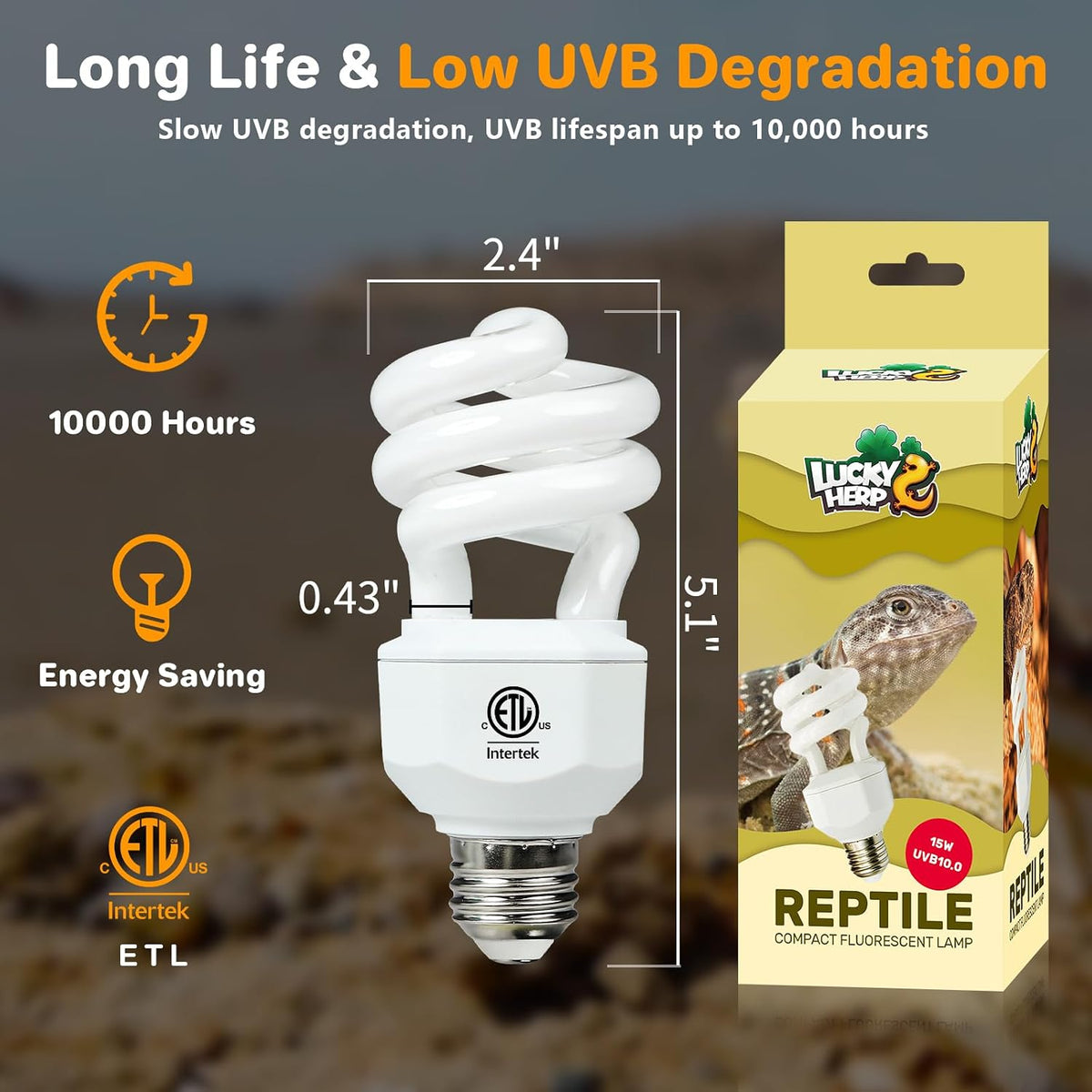 LUCKY HERP UVA UVB Reptile Light 10.0 - UVB10.0 15W - image 4