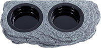Wacool Magnetic Gecko Ledge - Double Bowl Reptile Feeding Tray with 6 Feeding Cups for Geckos, Lizards, Chameleons and Reptile Pets