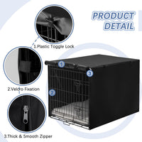 Akinerri Dog Crate Cover, Double Door Waterproof Kennel Cover - 24.0"L x 18.0"W x 19.3"H / Black - image 2