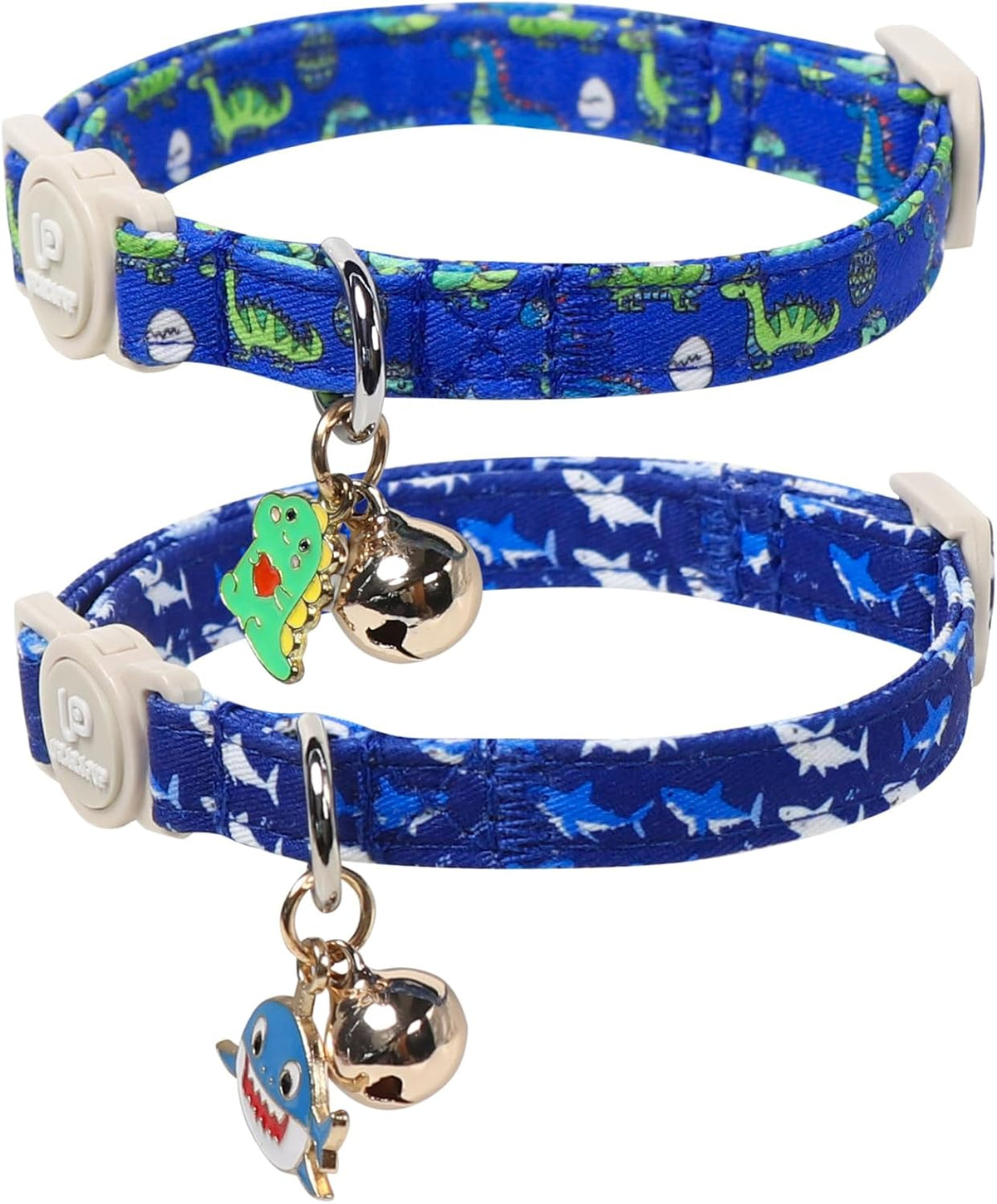 Halloween Cat Collar-2Pack Autumn Pumpkin Kitten Collars-Funny - Sharks&Dino Eggs