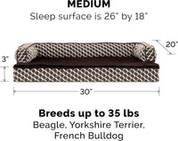Furhaven Orthopedic Dog Bed for Large Dogs w/ Removable Bolsters - Diamond Brown (Plush & Woven Décor) / Medium - image 3