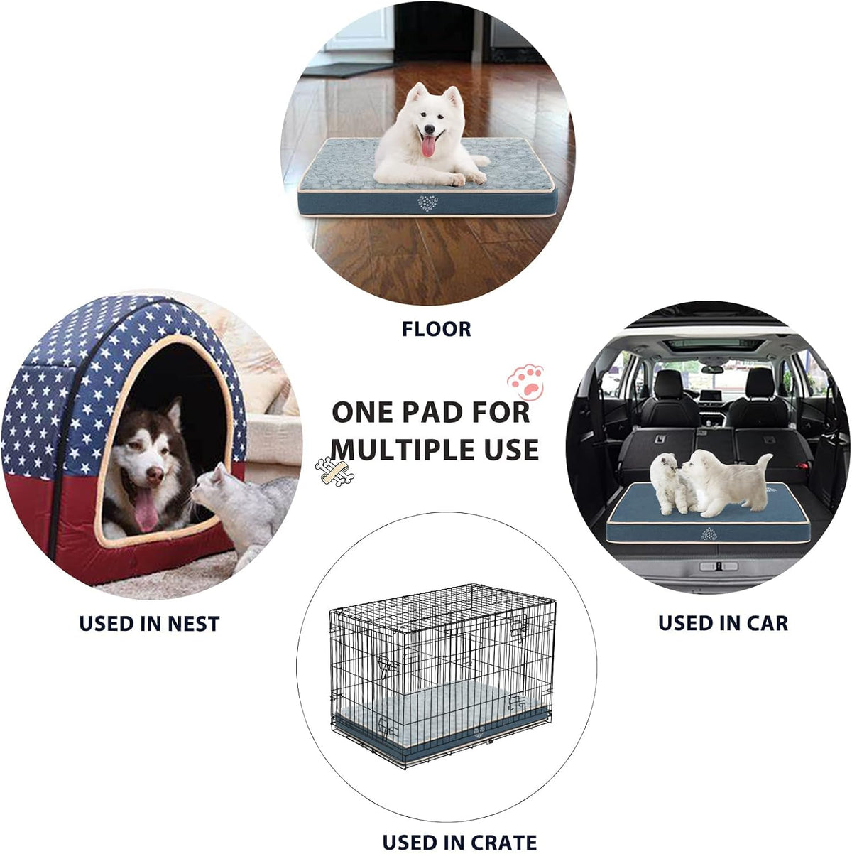VANKEAN Waterproof Reversible Crate Mat Cool/Warm Washable Joint - XL / Navy - image 4