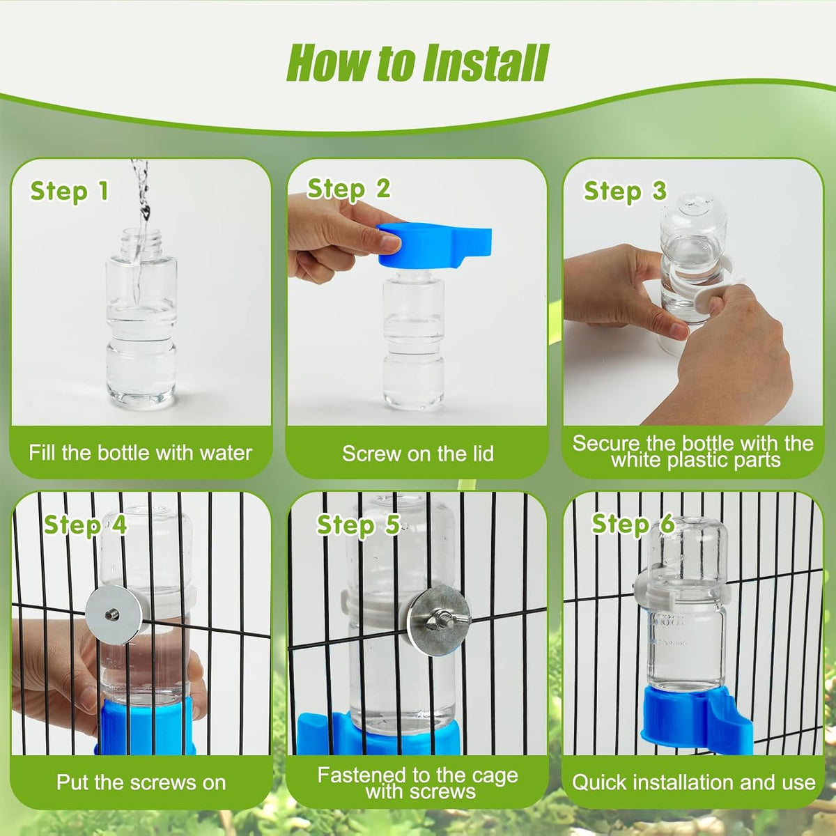 2 Pack Automatic Bird Cage Water Dispenser - Blue / 1PCS Water Dispenser - image 4