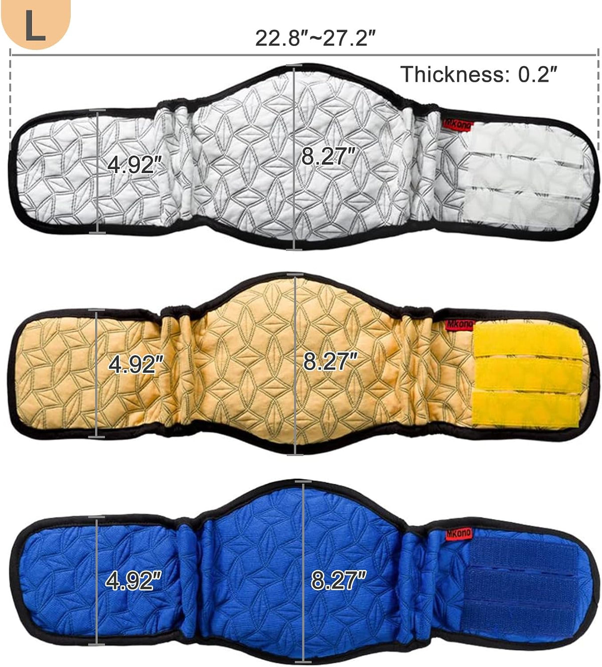 Mkono Belly Bands for Male Dogs - Blue,White,Yellow / Large - image 2