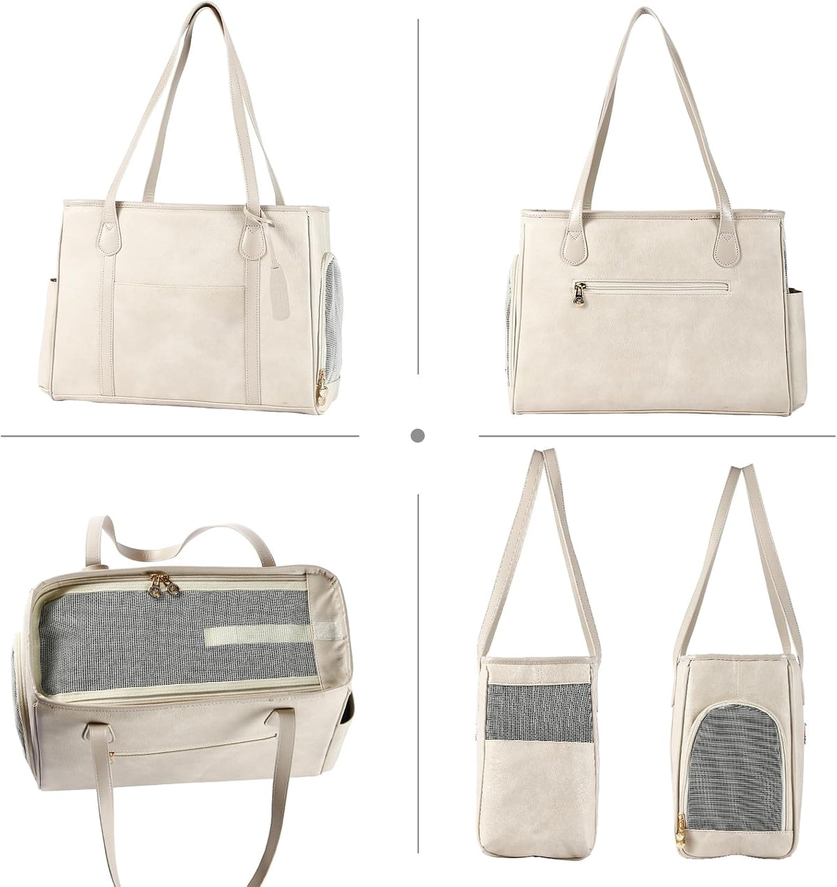Stylish Dog Purse Carrier - Beige - image 3