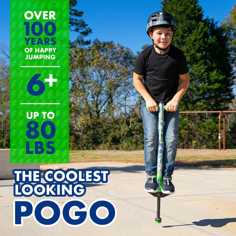 Flybar Jolt Pogo Stick for Kids - Green Tie Dye - image 2