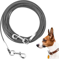 Tie Out Cable for Dogs,50FT Dog Leads,Heavy Duty Tie Out Cable for Large Dogs Up to 125lbs,Durable Dog Runner Tether Line for Outdoor,Yard