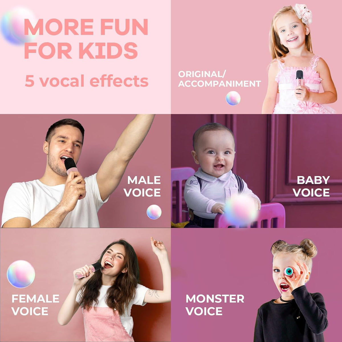 YLL Karaoke Machine for Kids - Pink - image 4