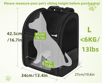 Pecute Cat Carrier Backpacks, Expandable Cat Backpack with Breathable Mesh, Pet Carrier Backpack for Cats Small Dogs Puppies Up to 18 Lbs, Dog Carrier Backpack Great for Travel Hiking Camping Outdoor