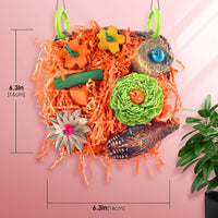 KATUMO Bird Toys, Grass Mat Foraging Climb Toy for Parakeet Cockatiel – Essentials for Birds - Orange - image 2