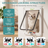 Ycozy XL Cat Doors Outer Size 11" x 9.8" 4-Way Locking Indoor Pet - X-Large / Brown - image 3