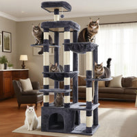 Heybly Heavy Duty Cat Tree with Large Base for Large Indoor Cats - Smoky Gray / XL - image 3