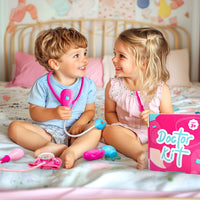 ULOVEME doctor kit for kids with light and sound tools and a fuchsia carry bag - view 7