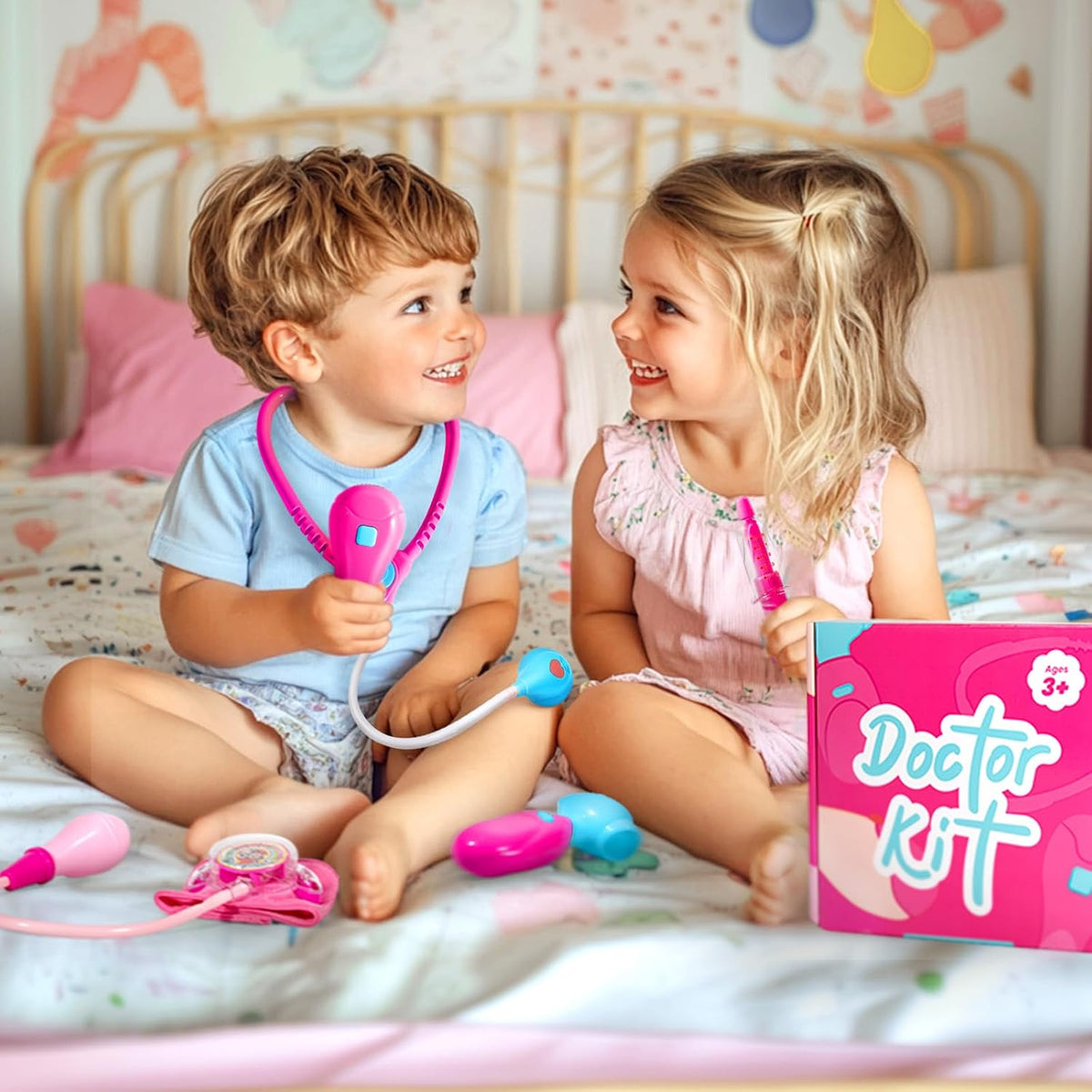 ULOVEME doctor kit for kids with light and sound tools and a fuchsia carry bag - view 7